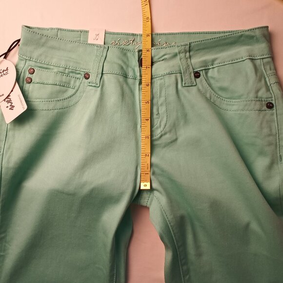 NWT Sixty Nine Jeans Size 29/8 Low Rise Skinny Leg Mint Green Color - Picture 8 of 10